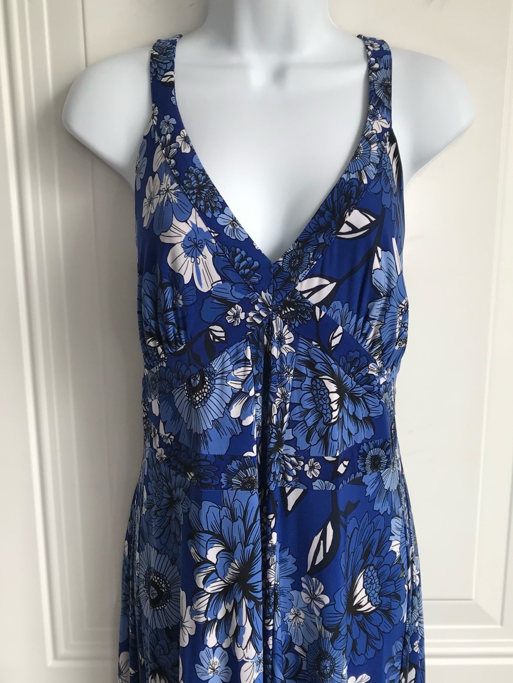 INC Women’s XL International Concepts Blue & White Floral Sleeveless Dress EUC - Picture 8 of 16